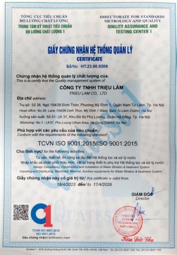 Chứng chỉ chất lượng công ty HYD
